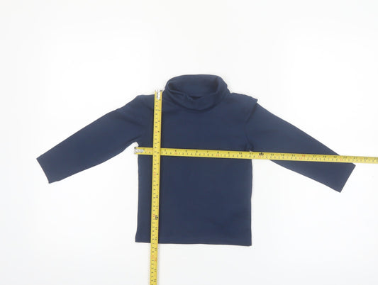 Primark Unisex Baby Blue Cotton Roll Neck Long Sleeve T-Shirt 24 Months