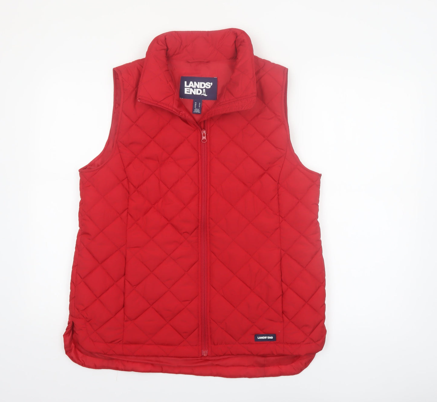 Lands' End Women's Red Quilted Padded Waistcoat M