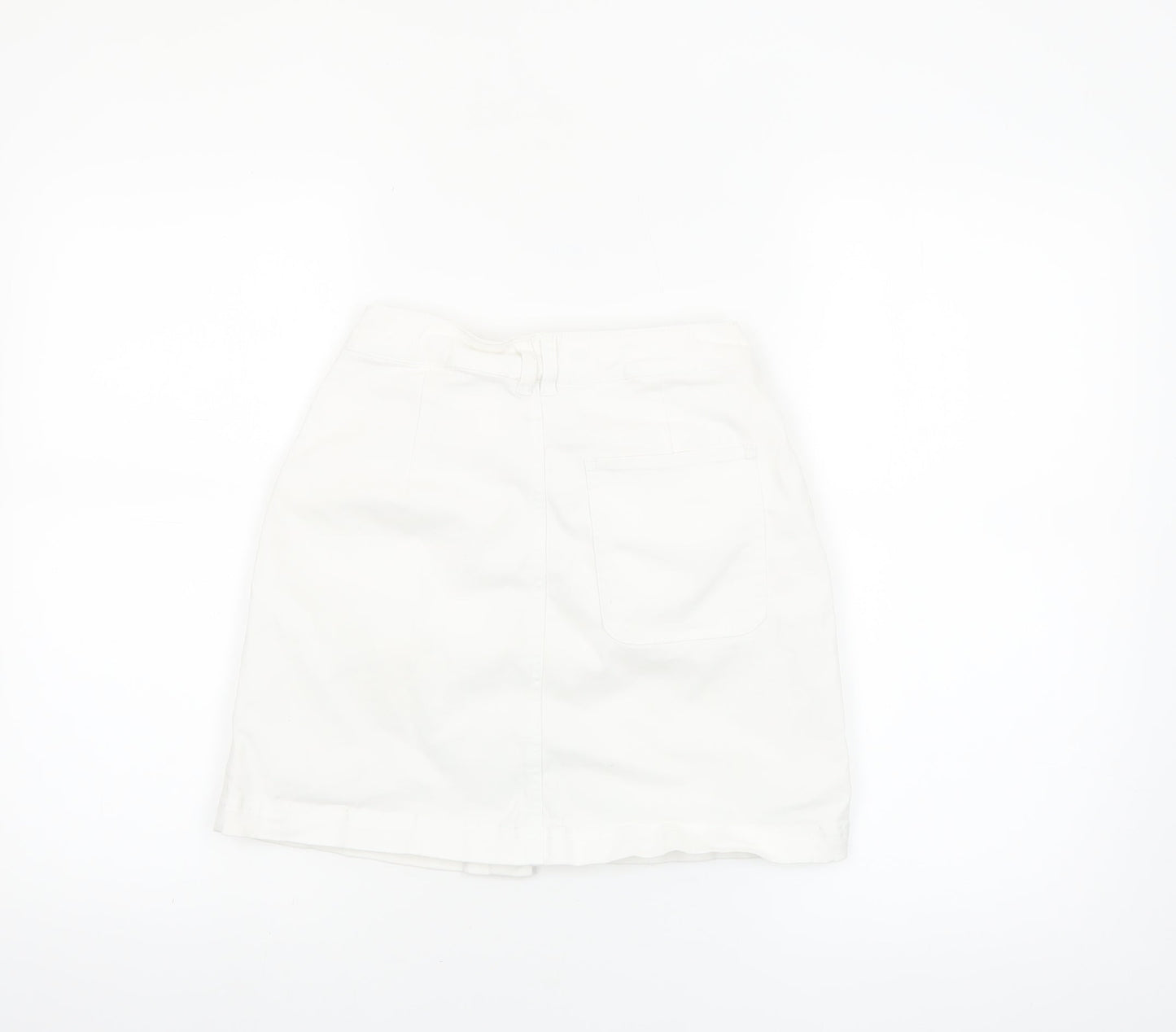 Calvin Klein Jeans Womens White XS Denim Button Skirt