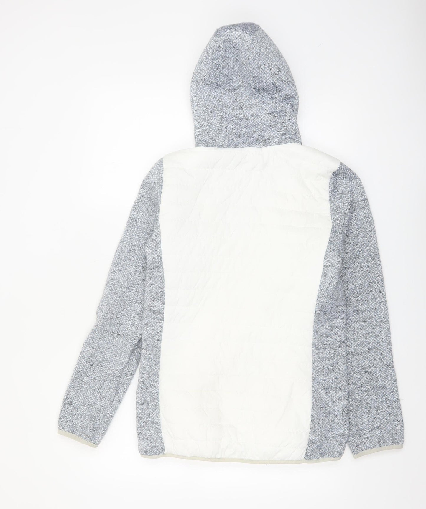 McKINLEY Womens Grey Hooded Puffer Jacket Size 12 Lined Full Zip