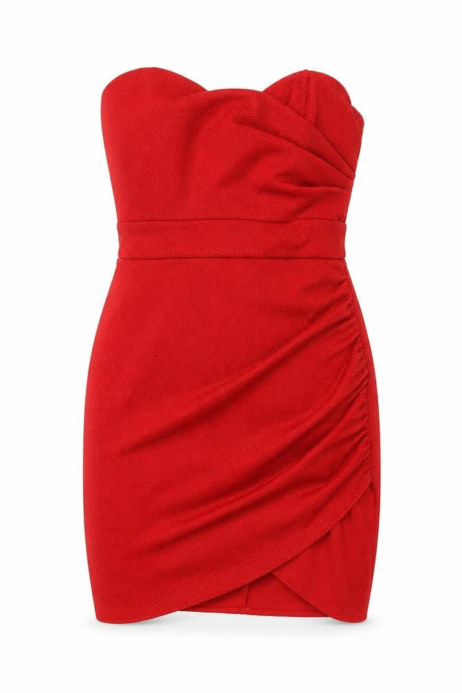 TFNC London Women’s Red Strapless Bodycon Short Dress Size S
