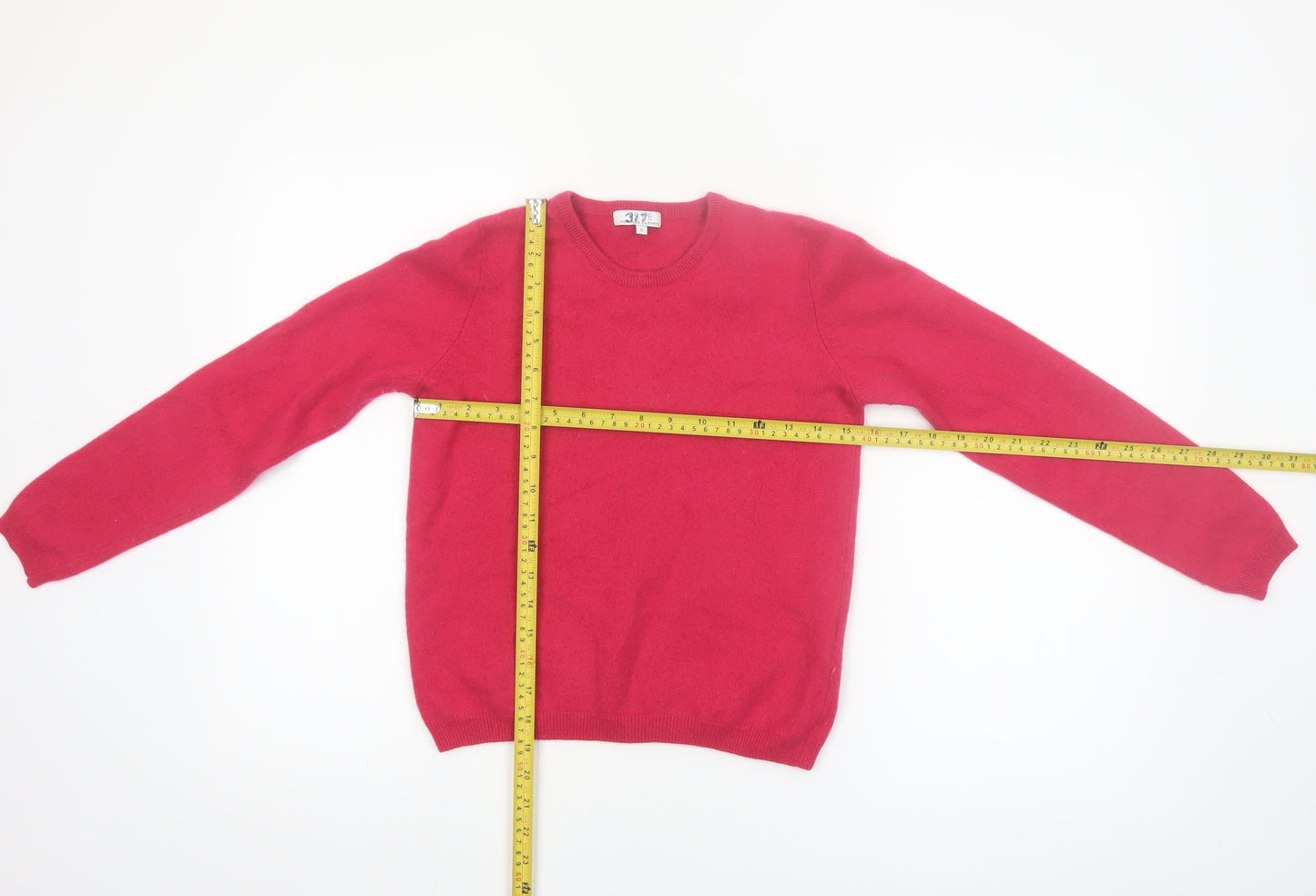 EWM Women Red 100% Cashmere Crew Neck Pullover Jumper Size S
