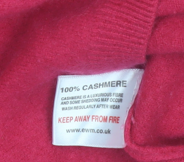 EWM Women Red 100% Cashmere Crew Neck Pullover Jumper Size S