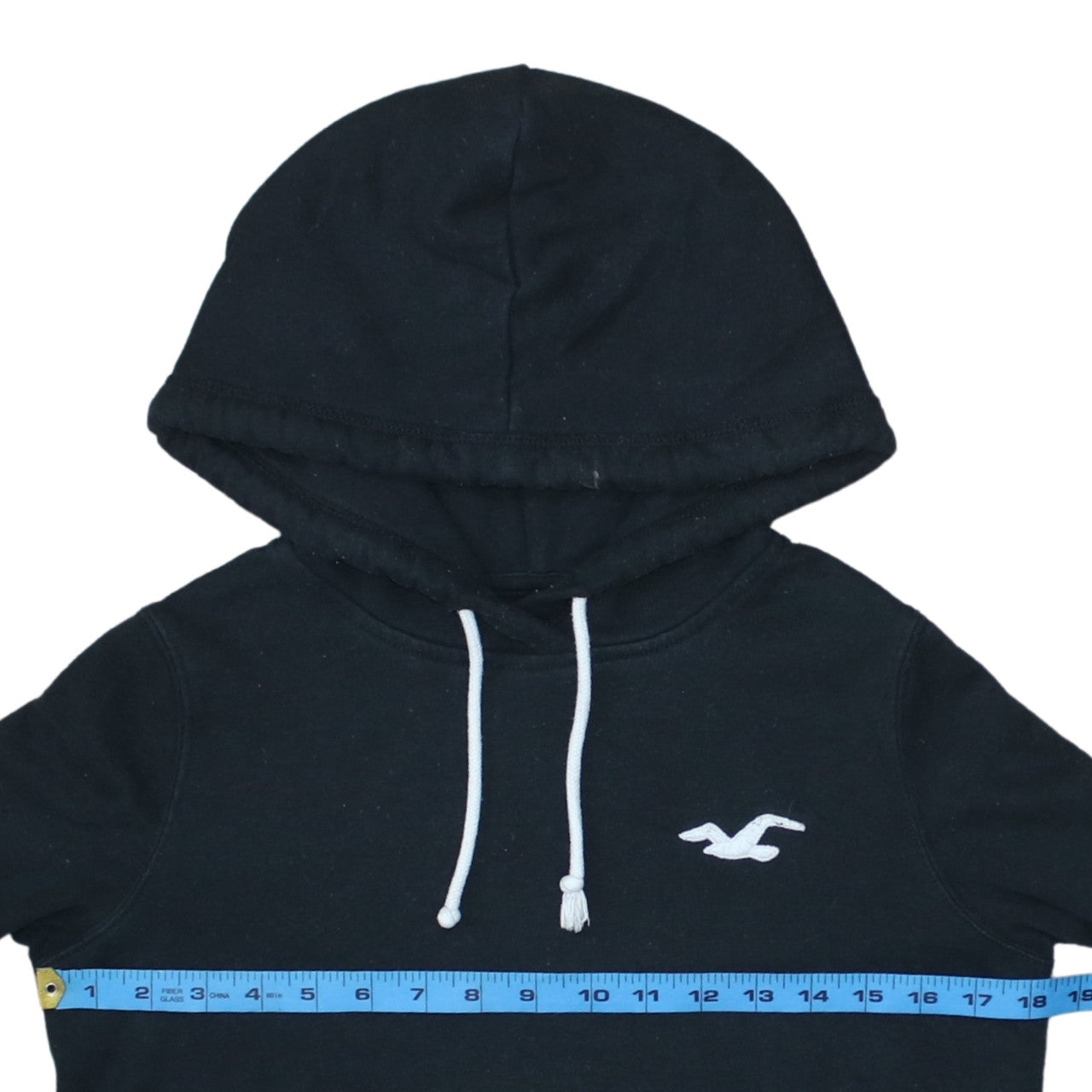 Hollister Womens Black XS Pullover Hoodie with Logo Detail