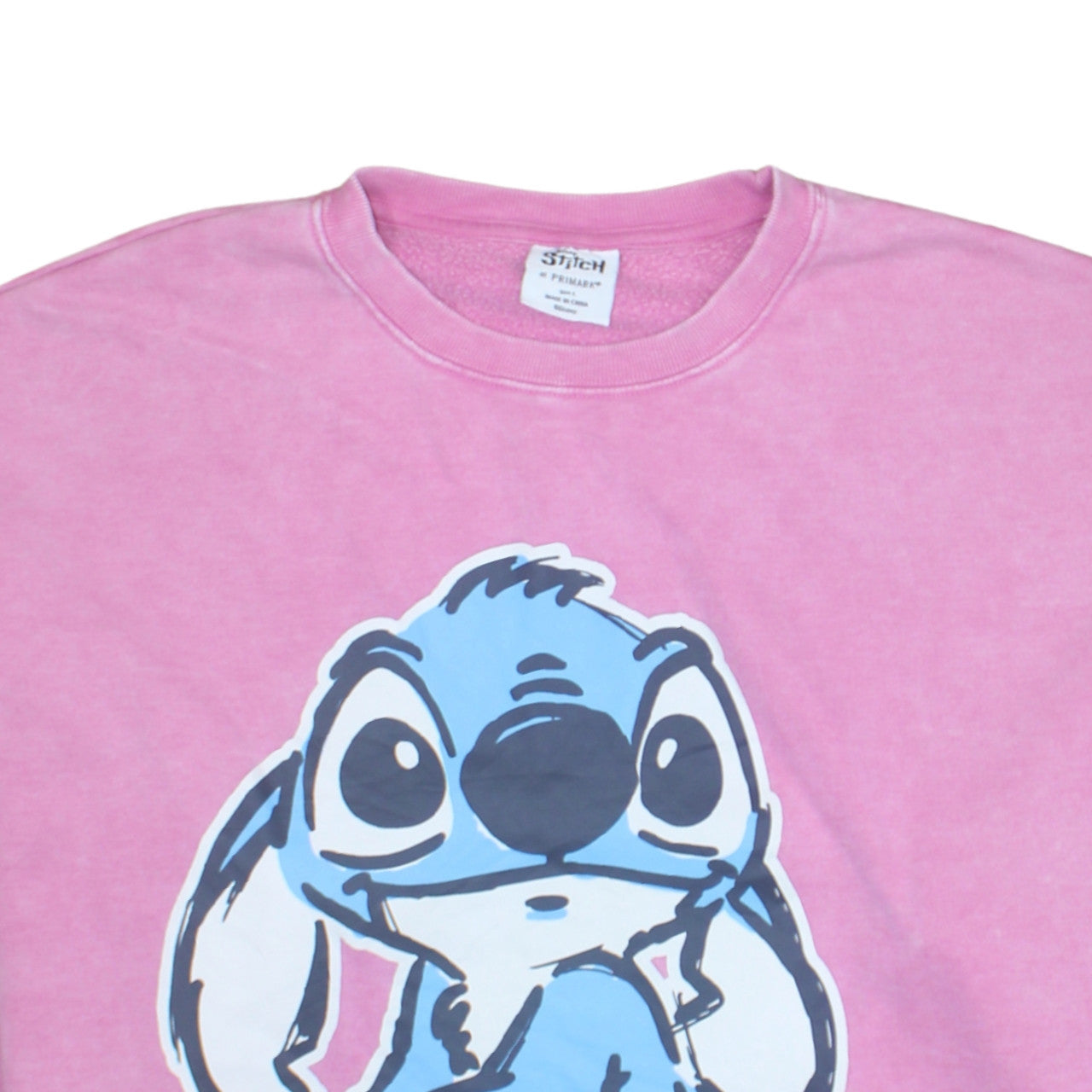 Disney Stitch Pink Pullover Sweatshirt Women L Primark