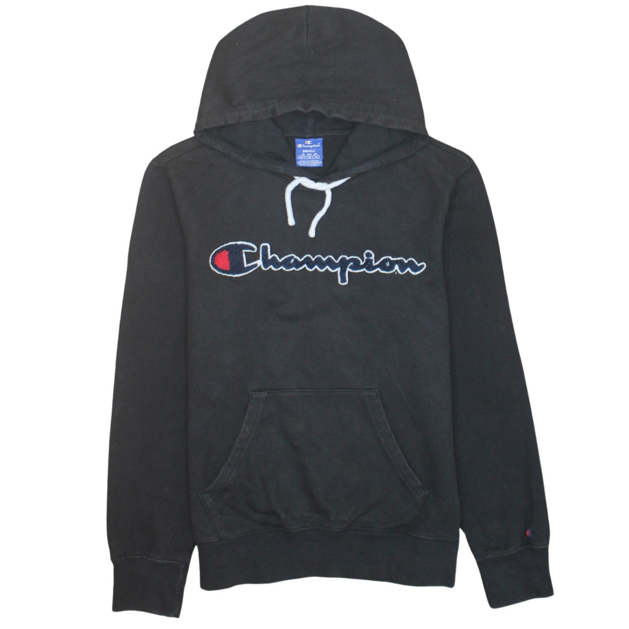 Champion Men's Black Small Pullover Hoodie with Embroidered Logo