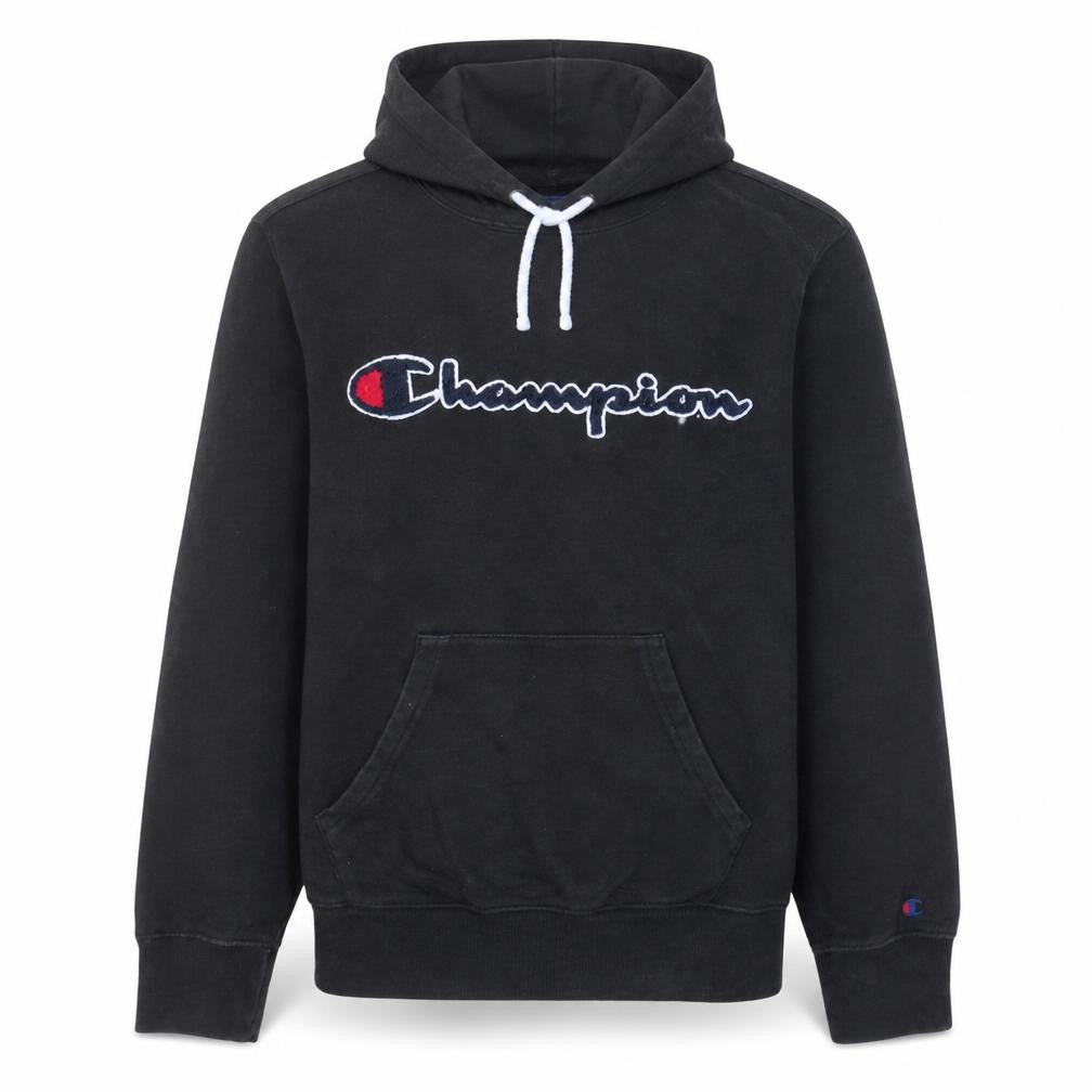 Champion Men's Black Small Pullover Hoodie with Embroidered Logo