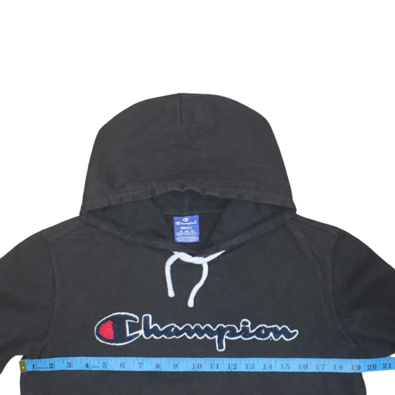 Champion Men's Black Small Pullover Hoodie with Embroidered Logo