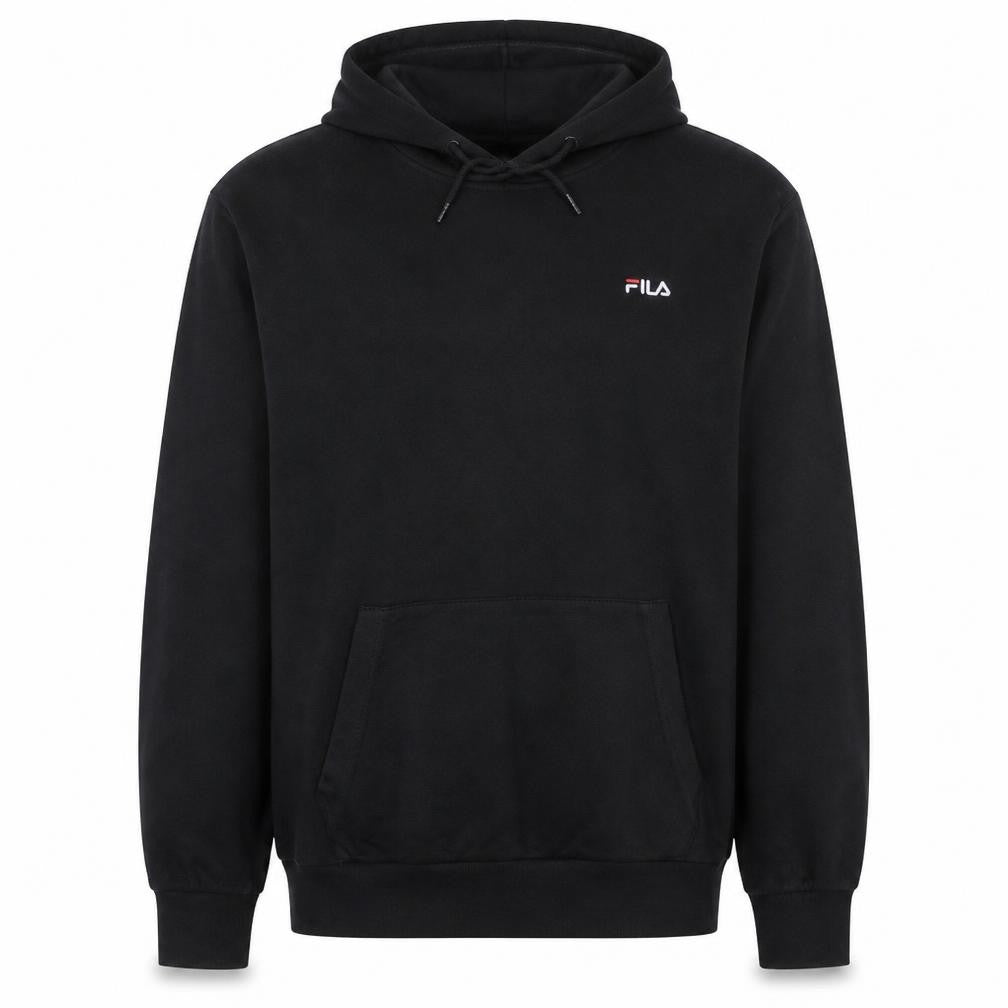 Fila Men's Black Pullover Hoodie Medium Logo Hooded Sweatshirt