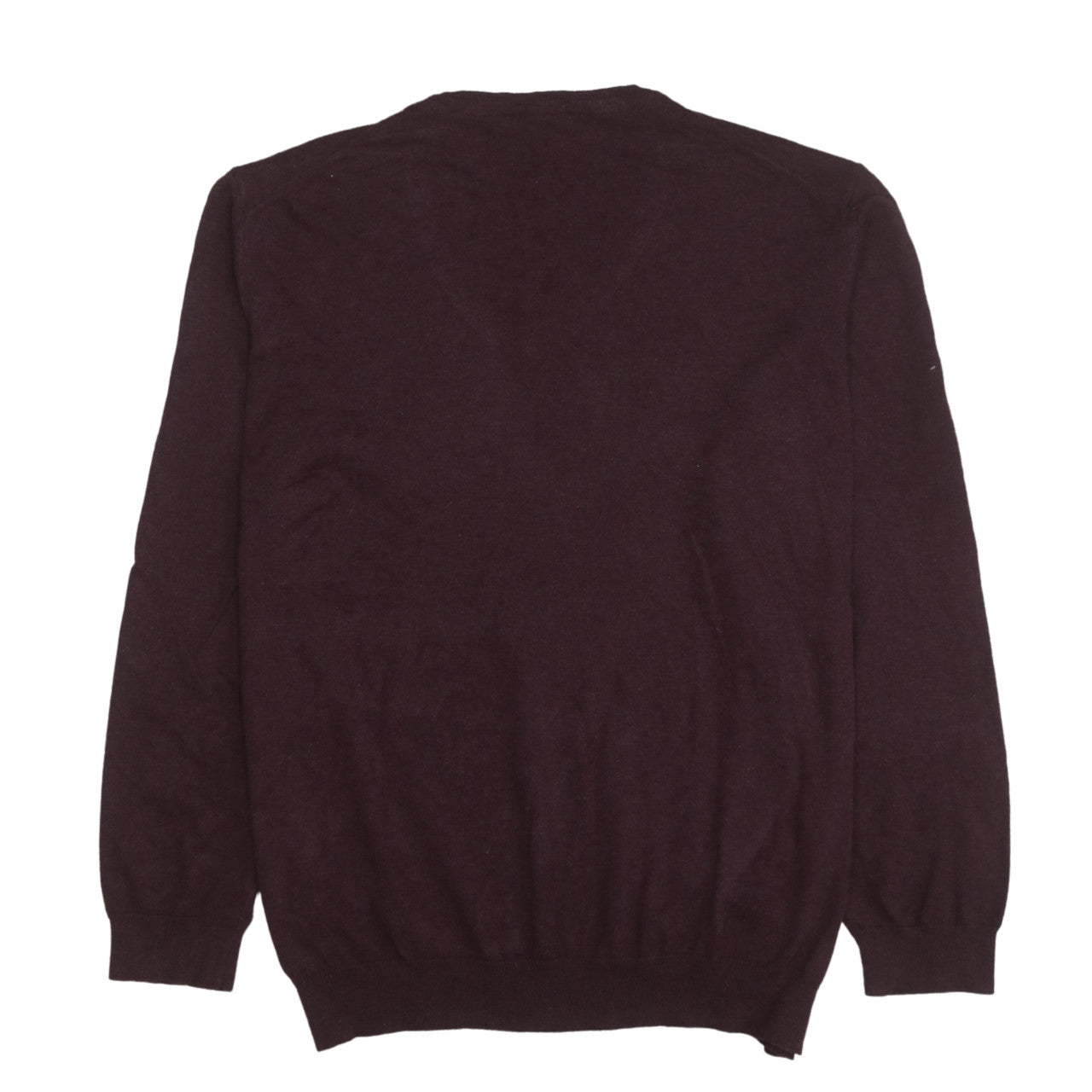 BOSS Mens Brown 2XL V-Neck Wool Cotton Pullover Jumper