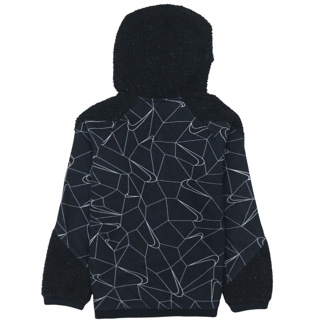 Nike Boys Black Full Zip Hoodie Sweatshirt 128-137cm S Graphic Fleece