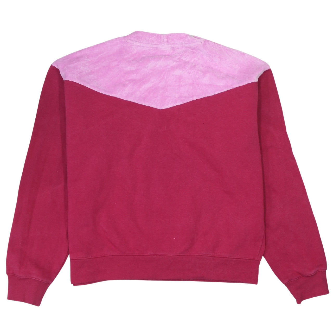 Champion Women's Pink & Red Colourblock Crew Neck Pullover Sweatshirt XL