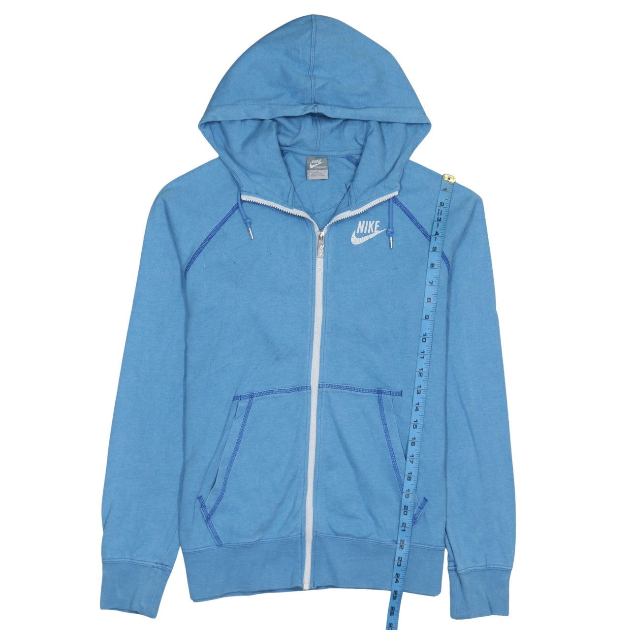 Nike Womens Blue Full Zip Hoodie Sweatshirt Size M Cotton Sportswear