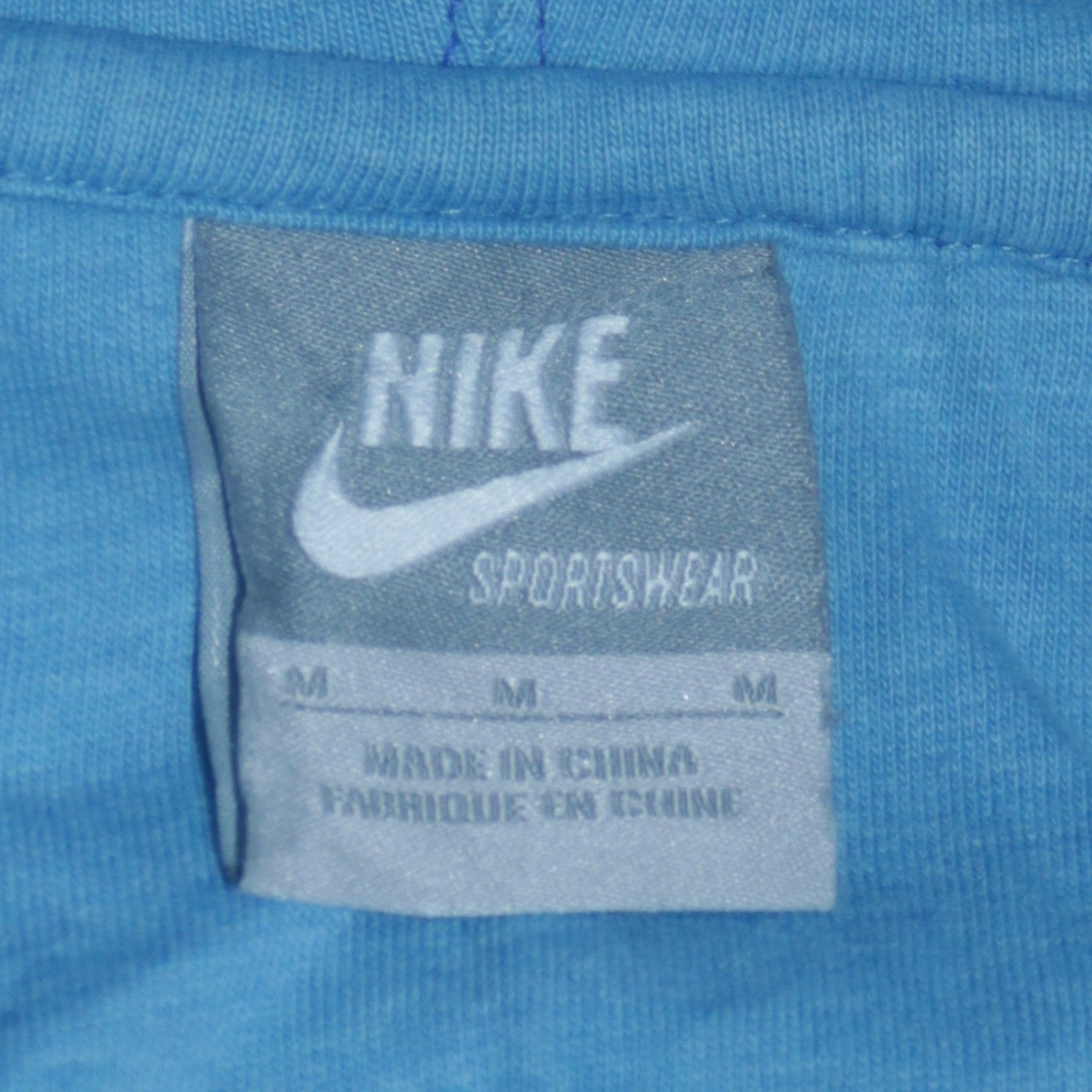 Nike Womens Blue Full Zip Hoodie Sweatshirt Size M Cotton Sportswear
