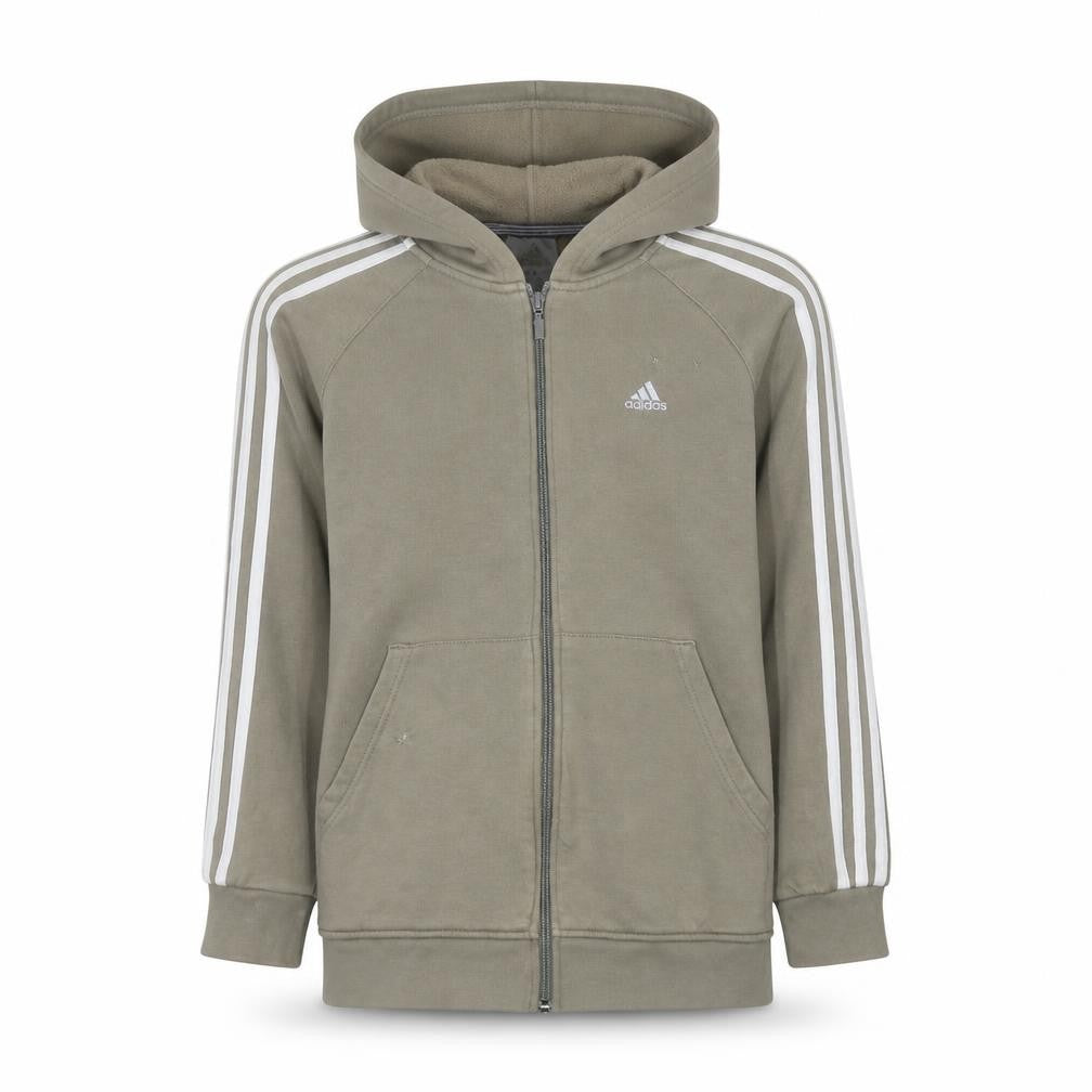 adidas Teens Brown Full Zip Hoodie Regular Fit Fleece Sportswear 13-14 Years