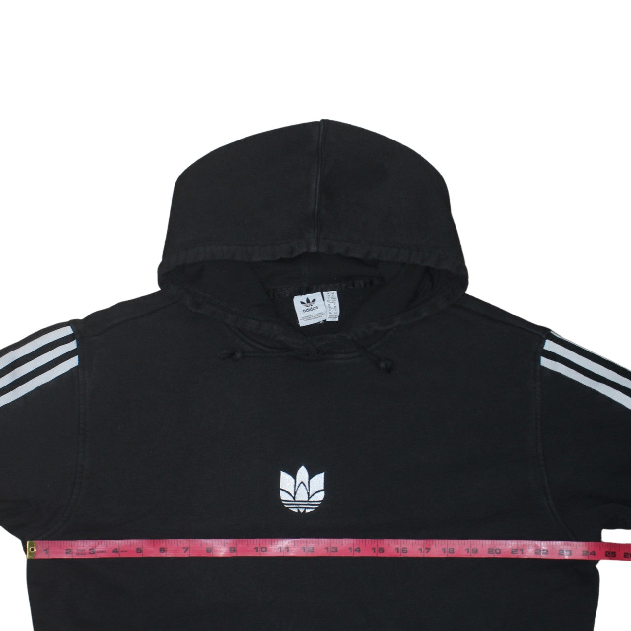 Adidas Womens Black Size 10 Pullover Hoodie with Stripes and Logo