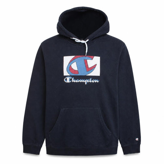 Champion Men's Blue 2XL Pullover Hoodie with Logo Design