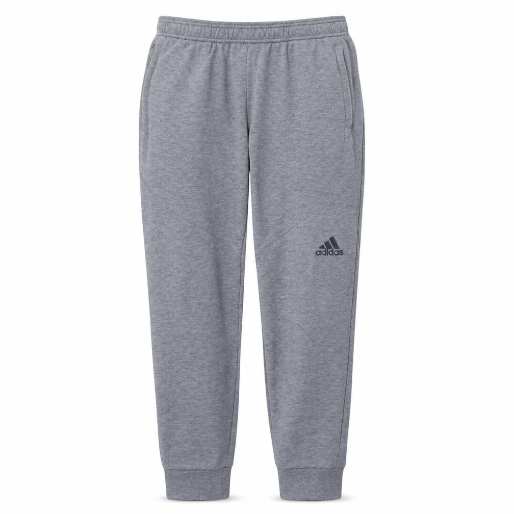 Front view of Adidas Men's Grey Regular Fit Sweatpants, size M