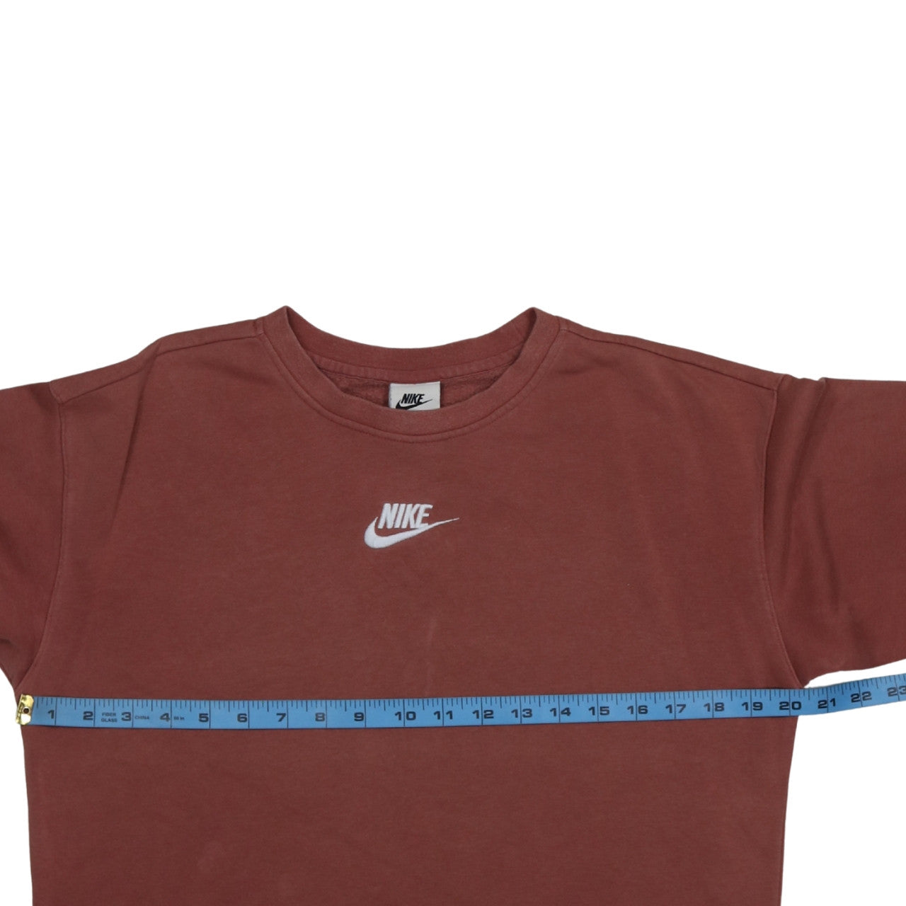 Nike Girls Brown Fleece Pullover Sweatshirt 10 Years Crew Neck Logo
