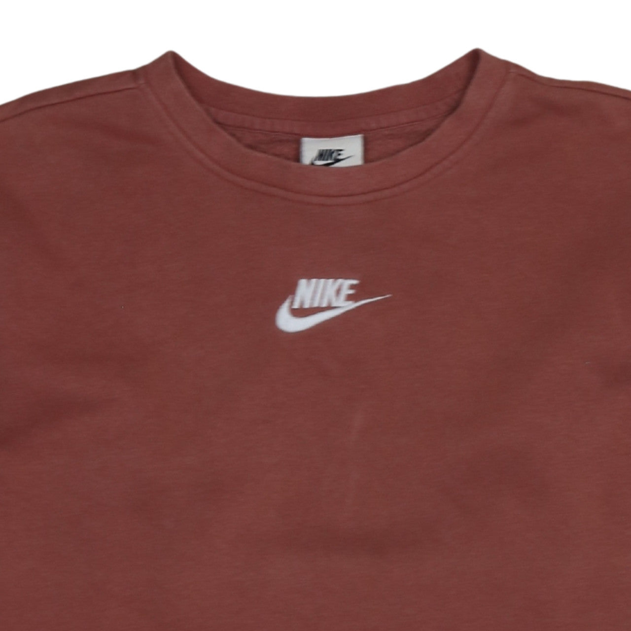 Nike Girls Brown Fleece Pullover Sweatshirt 10 Years Crew Neck Logo
