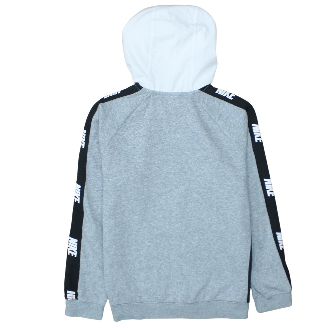 Nike Boys Black Grey White Full Zip Colourblock Hoodie Size 13-14 Years