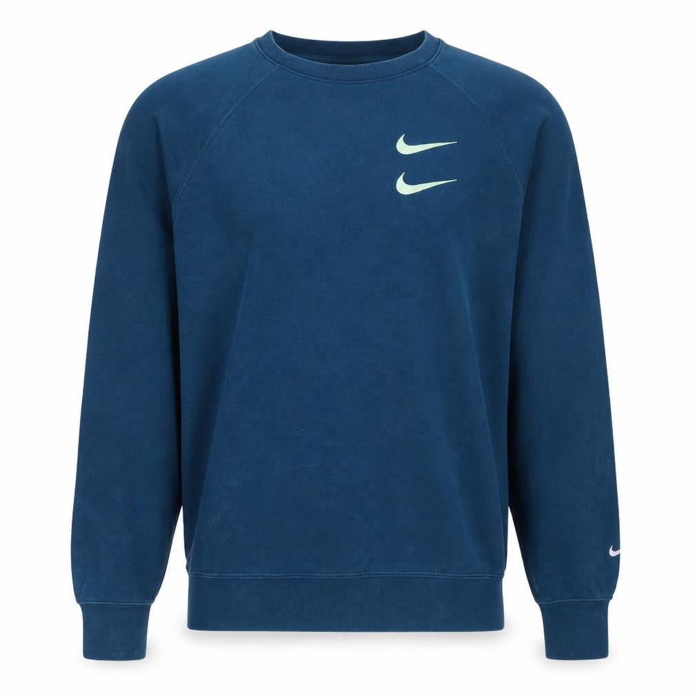 Nike Men's Blue Pullover Sweatshirt M Graphic Sports Logo Crew Neck