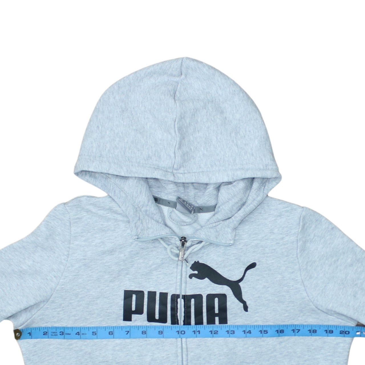 Puma Womens Grey Full Zip Hoodie UK 14 L Hooded Sweatshirt