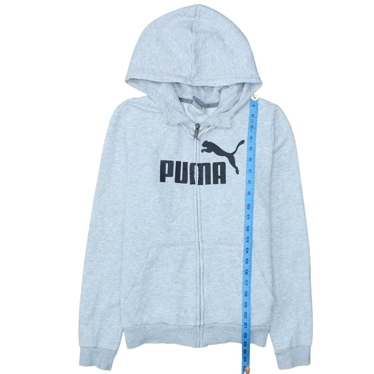Puma Womens Grey Full Zip Hoodie UK 14 L Hooded Sweatshirt