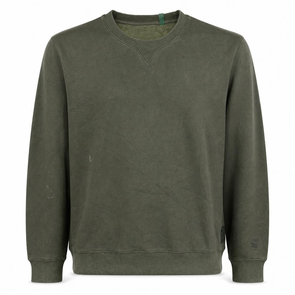 G-Star RAW Men's Green Crew Neck Pullover Sweatshirt L