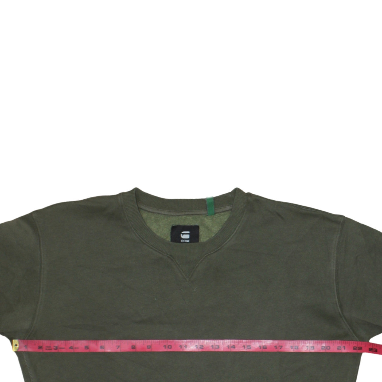 G-Star RAW Men's Green Crew Neck Pullover Sweatshirt L