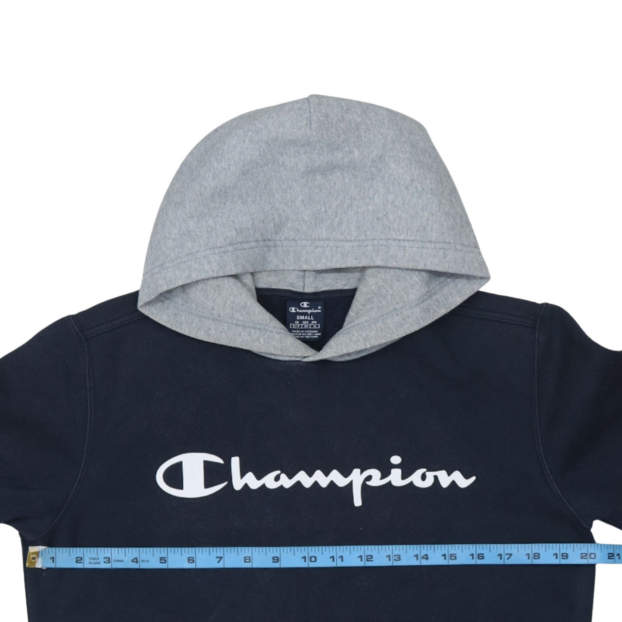 Champion Men’s Blue Pullover Hoodie Small Regular Fit Logo Fleece
