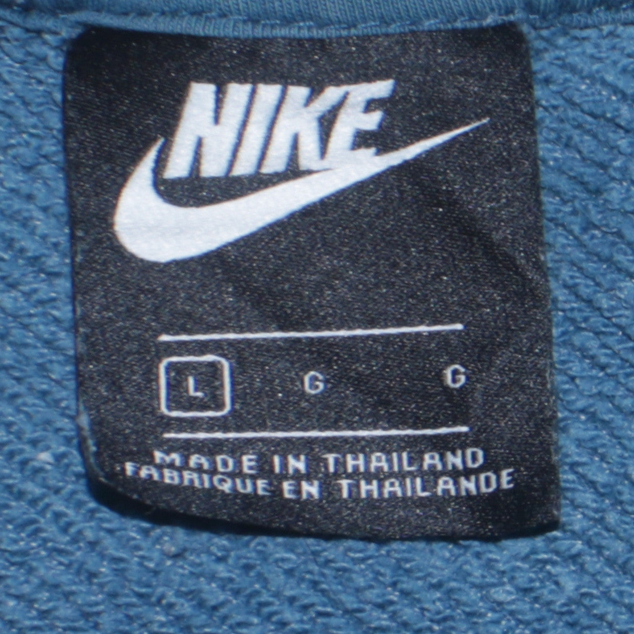 Nike Men's Blue Crew Neck Pullover Sweatshirt L Logo Print