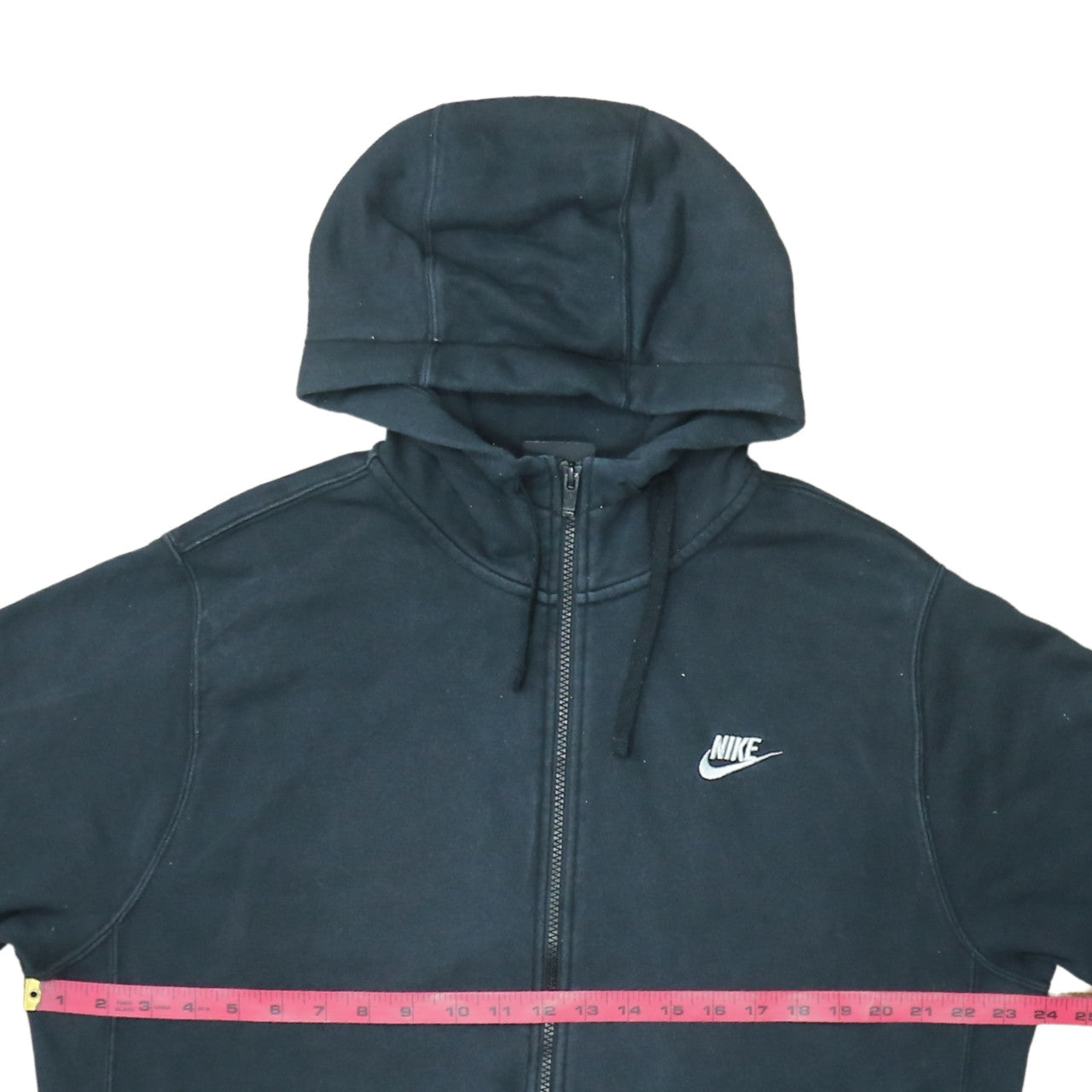 Nike Men's Black Full Zip Hoodie L Regular Cotton Blend