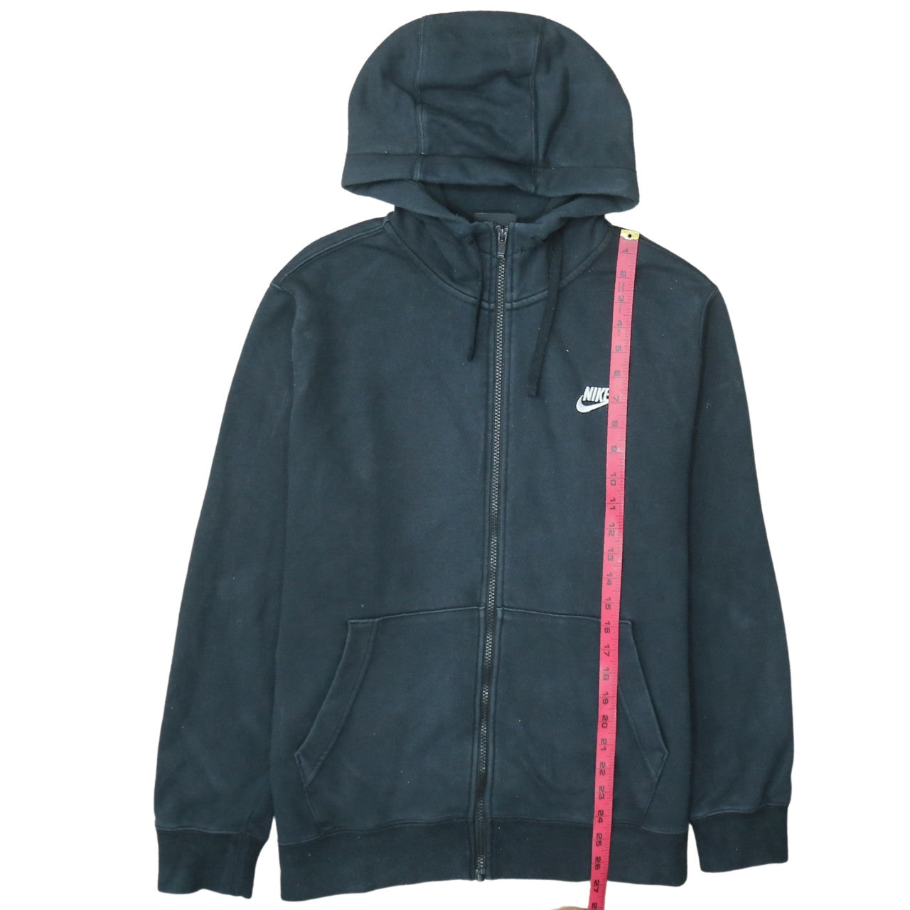 Nike Men's Black Full Zip Hoodie L Regular Cotton Blend