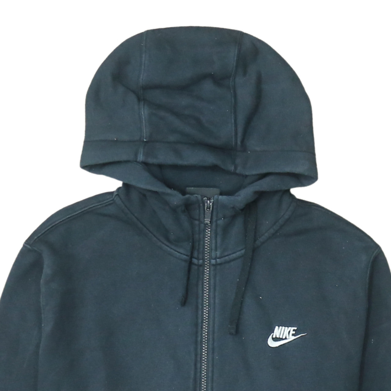 Nike Men's Black Full Zip Hoodie L Regular Cotton Blend