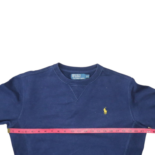 Ralph Lauren Men's Blue Classic Crew Neck Cotton Sweatshirt S
