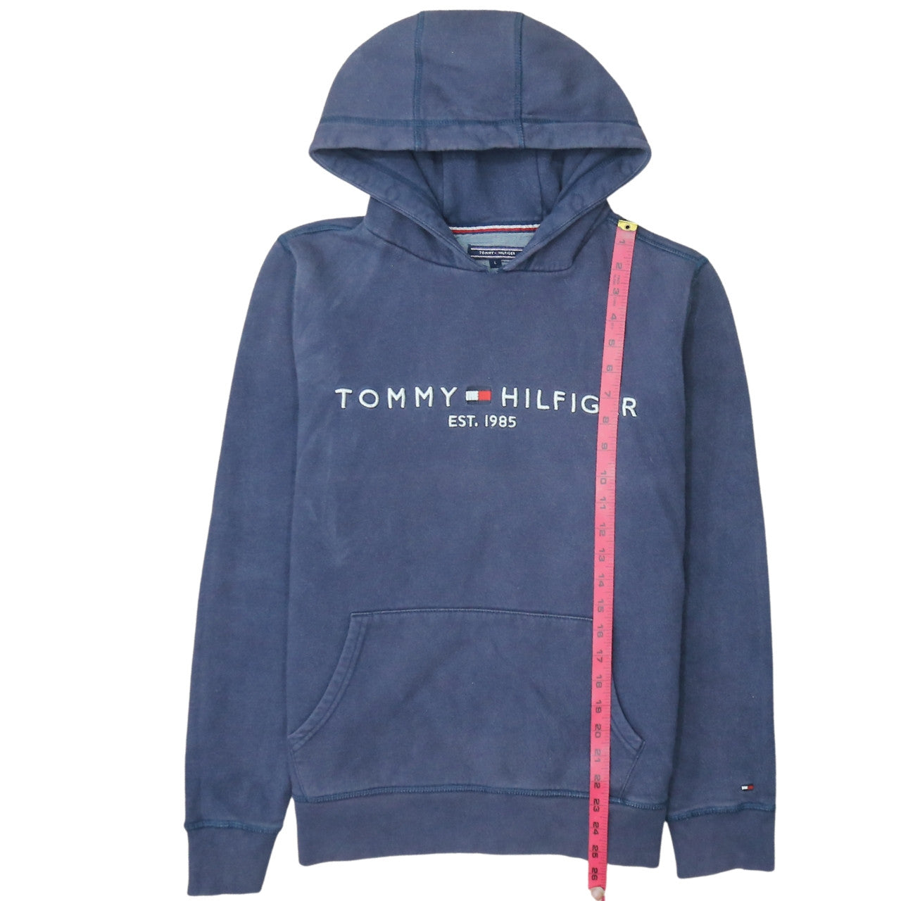 Tommy Hilfiger Men’s Blue Pullover Hoodie Size L Classic Logo