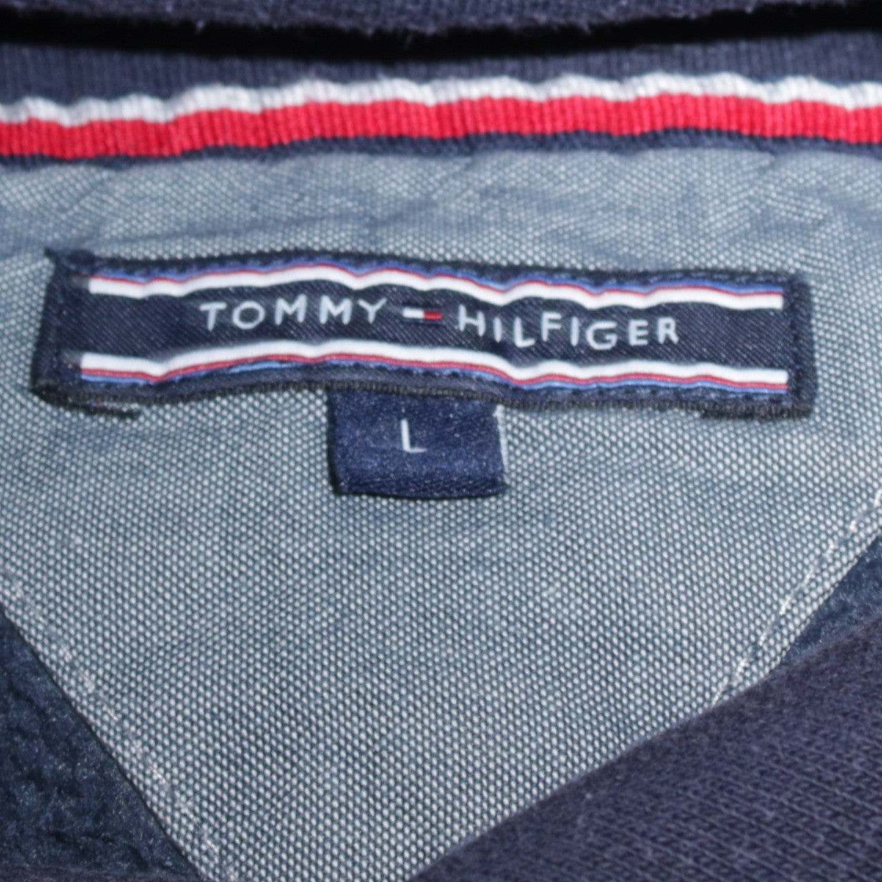 Tommy Hilfiger Men’s Blue Pullover Hoodie Size L Classic Logo