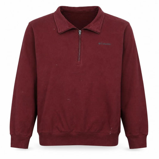 Columbia Mens Red 1/2 Zip Fleece Sweatshirt Size L Outdoor Pullover