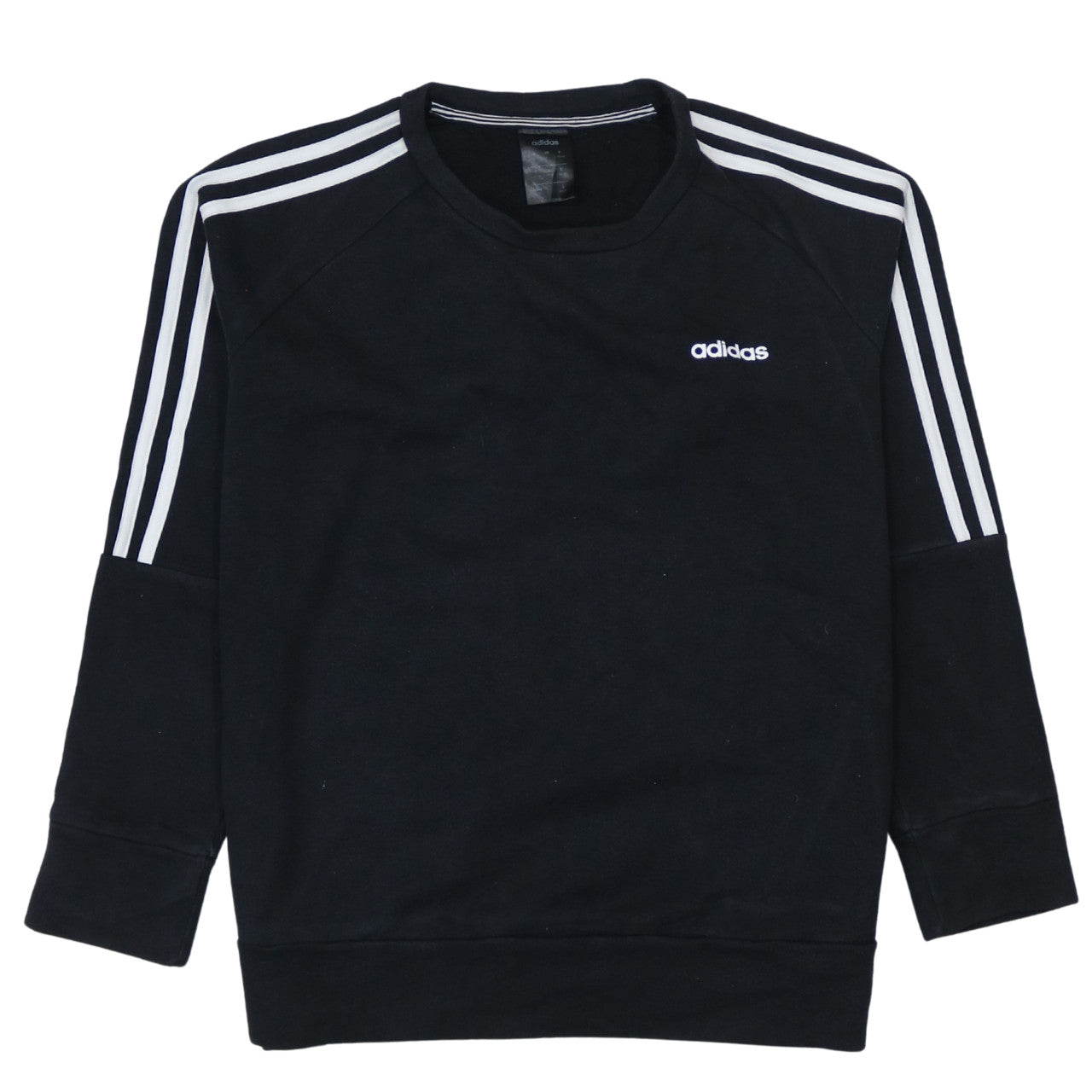 Adidas Womens Black Crew Neck Pullover Sweatshirt L 16-18