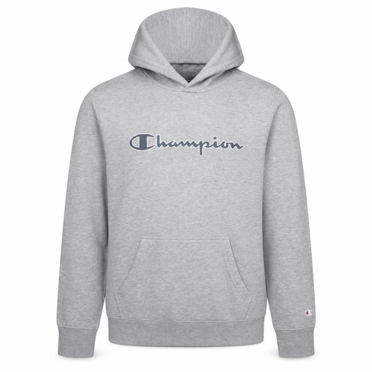 Champion Men's Grey Medium Pullover Hoodie with Logo