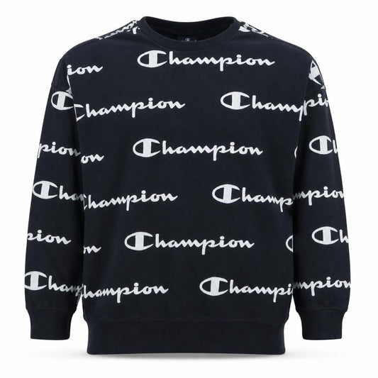 Champion Boys Black Logo Pullover Sweatshirt 13-14 Years Crew Neck