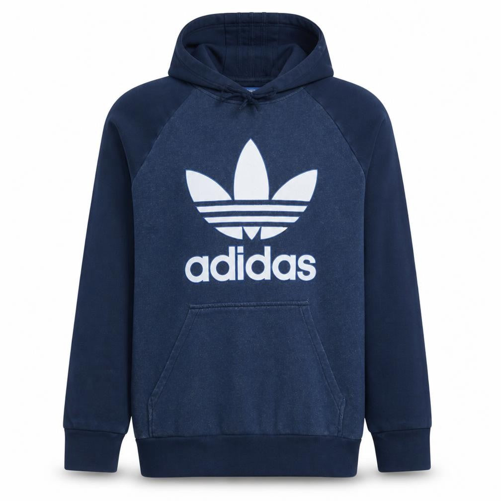 Adidas Men’s Blue Pullover Hoodie Size M Fleece Logo Sweatshirt
