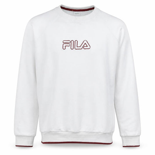 Fila Men's White Embroidered Logo Pullover Sweatshirt Size M