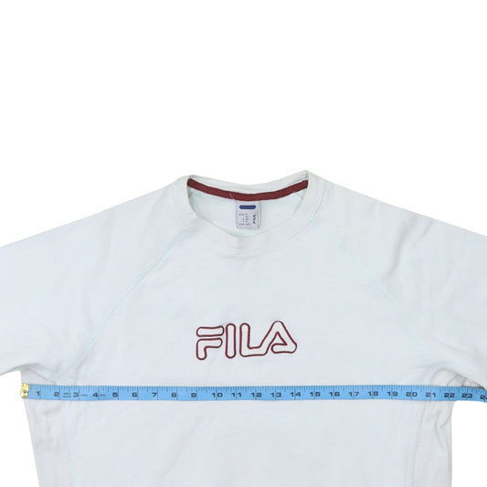 Fila Men's White Embroidered Logo Pullover Sweatshirt Size M
