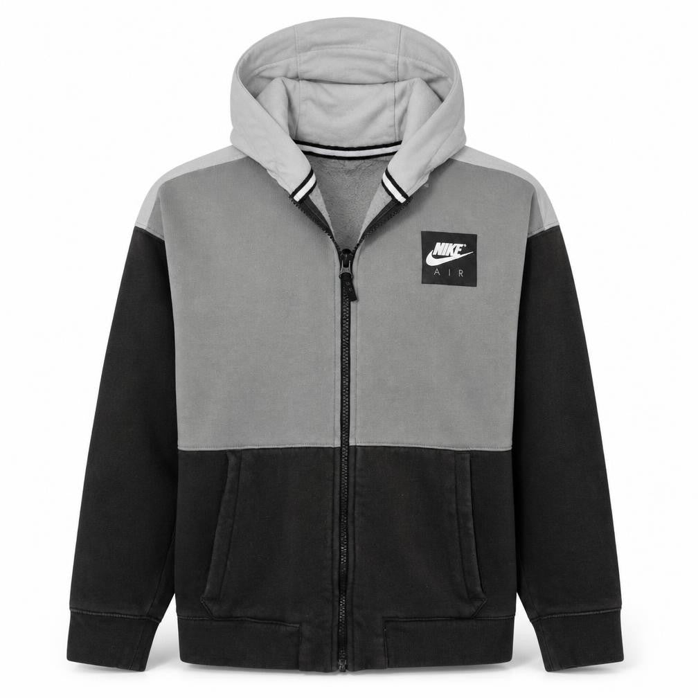 Nike Boys Green Grey Full Zip Hoodie XL 13-15 Years Hooded Sweatshirt