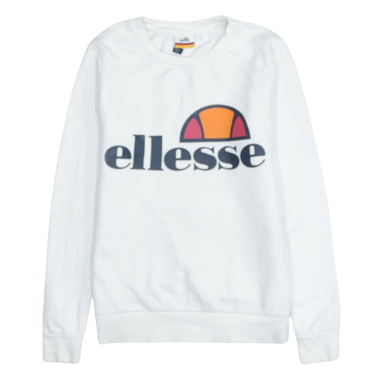 Ellesse Womens White Crew Neck Pullover Sweatshirt Size 8