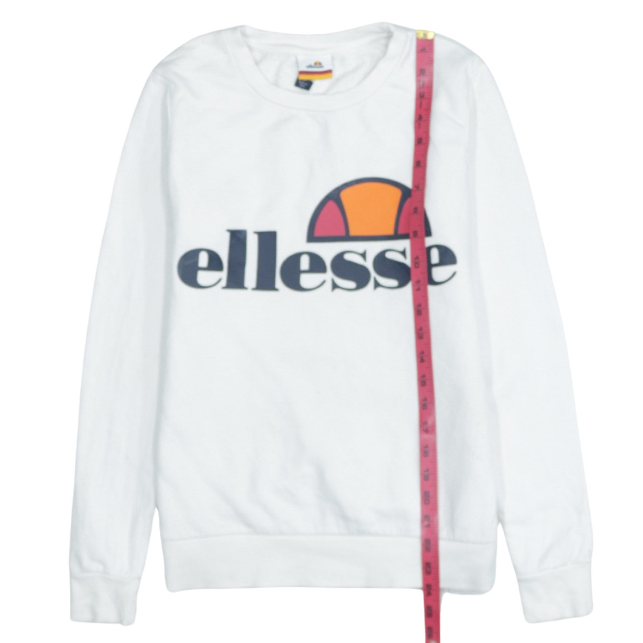 Ellesse Womens White Crew Neck Pullover Sweatshirt Size 8