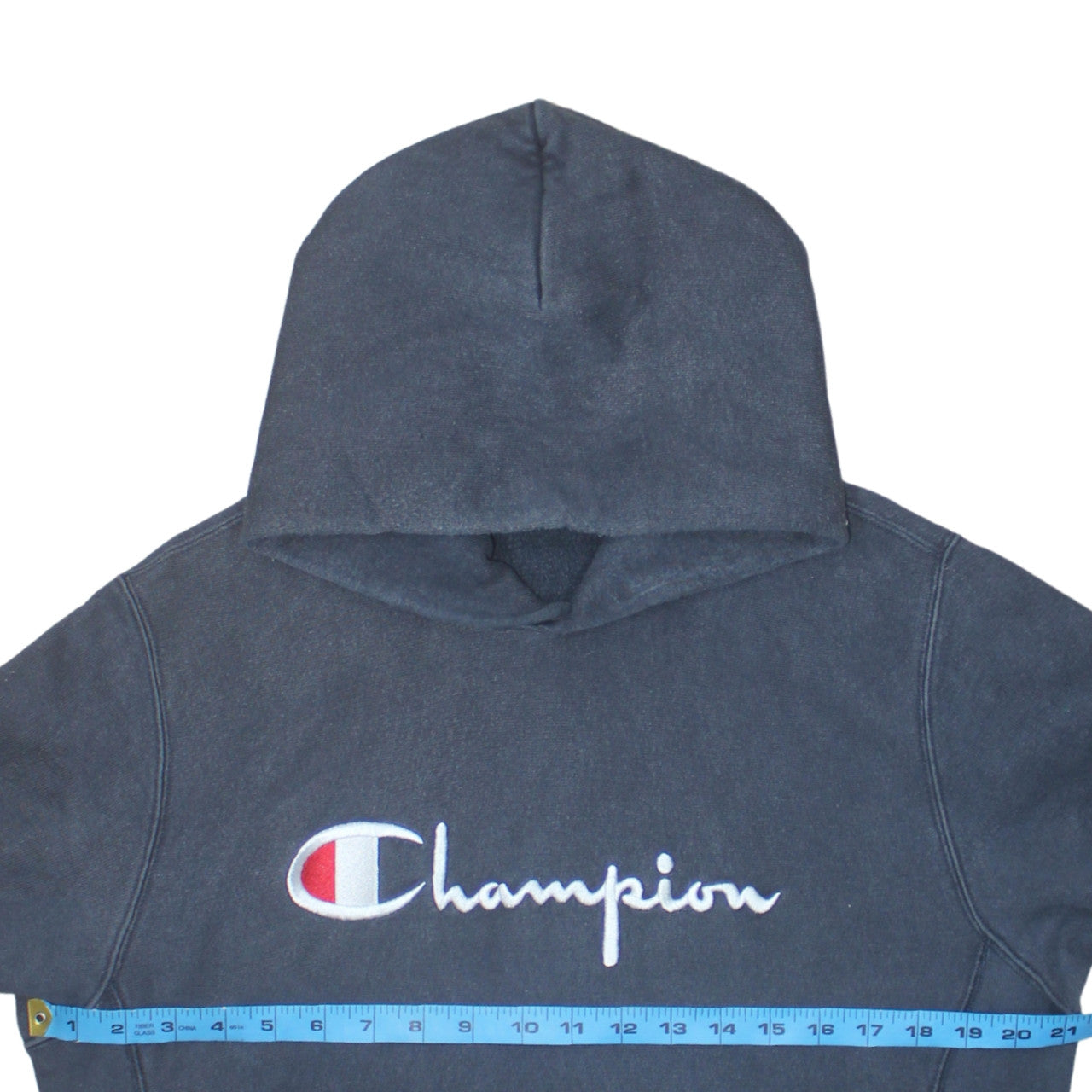 Champion Men's Blue XL Pullover Hoodie Embroidered Logo Reverse Weave