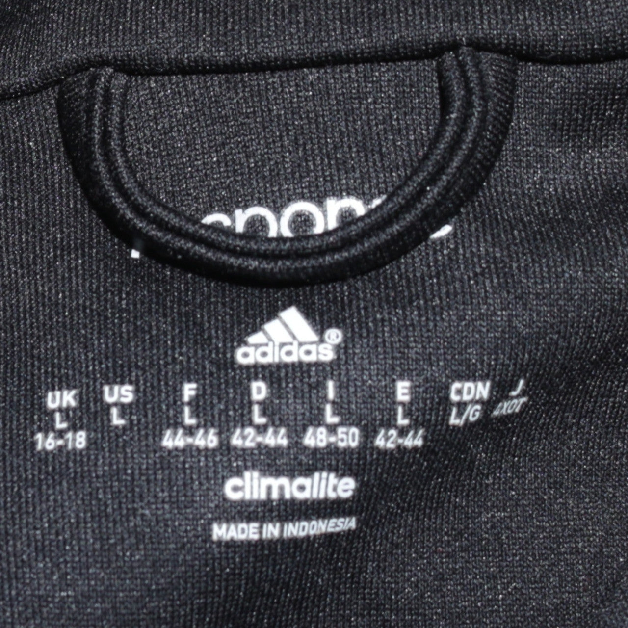 Adidas Womens Black White Full Zip Sweatshirt L Climalite Track Top